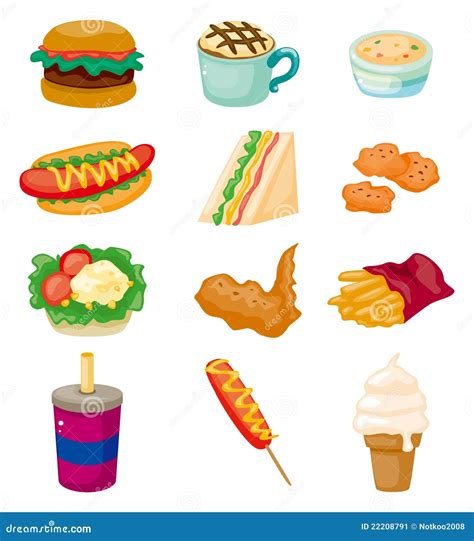 Cartoon Fast Food Icon Stock Image - Image: 22208791