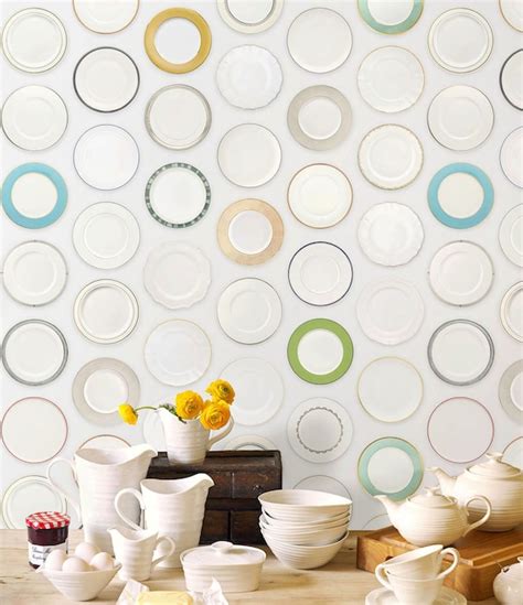 Geometric Wallpaper Kitchen Dining Plates Temporary Wallpaper | Etsy