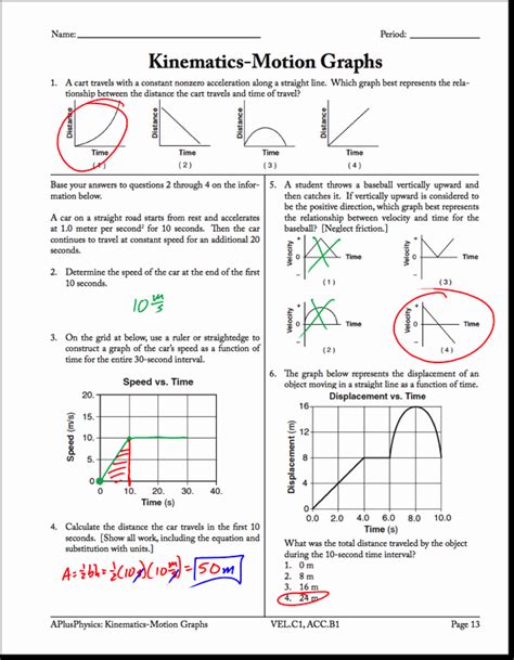 50 Kinematics Worksheet With Answers