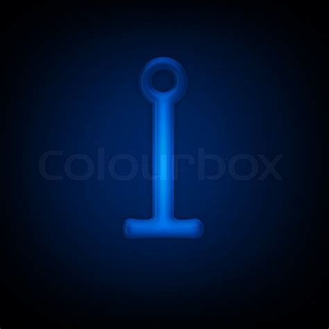 Neon Letter I Isolated on Black ... | Stock image | Colourbox