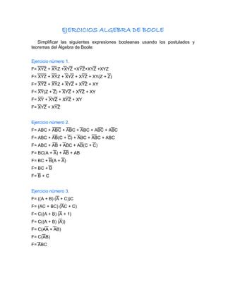 Algebra de Boole | PDF