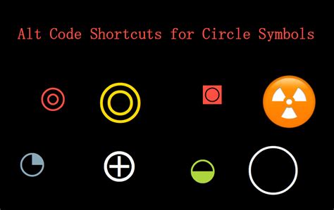 Alt Code Shortcuts For Circle Symbols