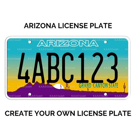 Custom Arizona License Plate / Replica Arizona License Plate / Arizona License Plate With YOUR ...