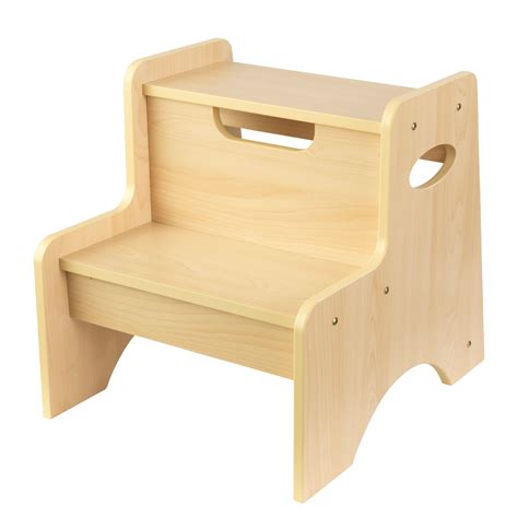 KidKraft Wooden Two-Step Children's Stool with Handles - Natural - Walmart.com