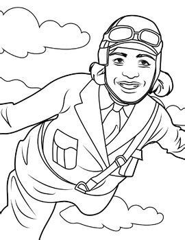 Black Pilot Bessie Coleman Coloring Page Black History Month Resource