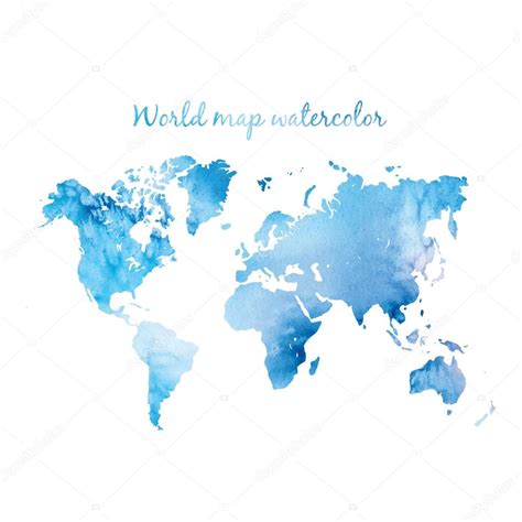 Watercolor world map in vector. Stock Illustration by ©bigbadmutuh.yahoo.com #97982104