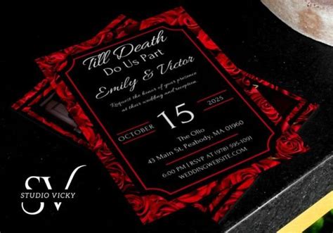 Gothic Rose Wedding Program Template Graphic by Victoria Gates ...