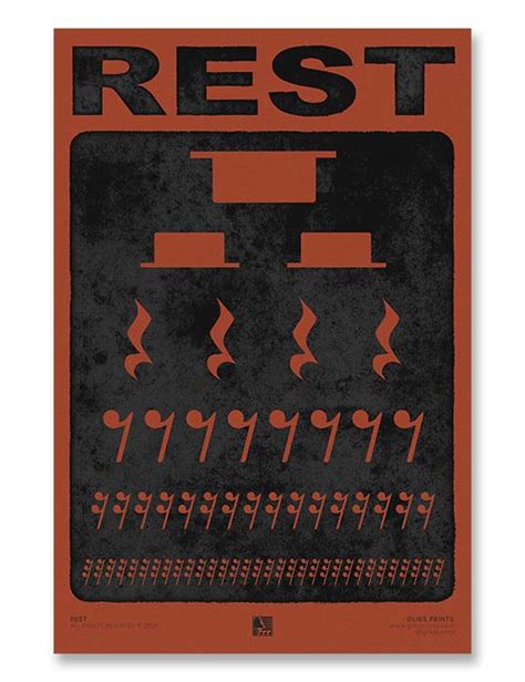 Music Rest Symbol Poster, Red – Gliss Prints