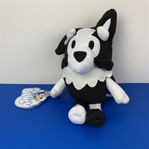 Bluey Friends Mackenzie 8" Plush Black and White Dog Stuffed Animal NWT ...