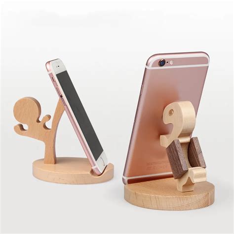 phone holder stand finger ring phoneholder Wooden Phone Stand Cell ...