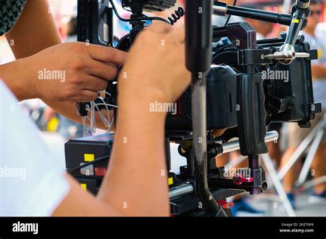 detail of Video camera , film crew production, behind the scenes background Stock Photo - Alamy