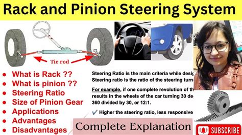 Rack and Pinion Mechanism | Steering Ratio | Size of Pinion Gear | Easy ...