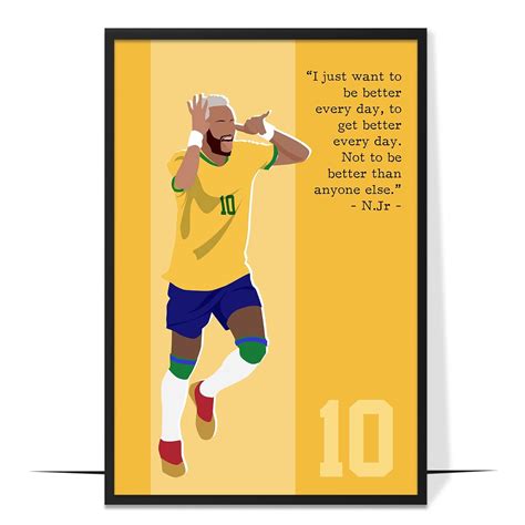 LOLUIS Neymar Jr Inspirational Quotes Wall Art, Sports Motivational Art Print Decor Gifts for ...