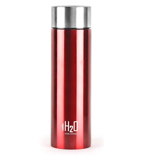 Buy Cello H2O Stainless Steel Water Bottle, 1 Litre, Red Online - Metal Bottles - Bottles ...