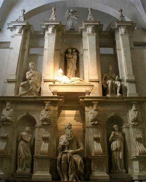 Unfinished tomb of Pope Julius II with the statue of Moses at the ...