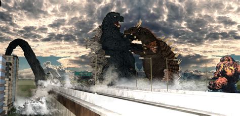 Godzilla VS Anguirus | CGTrader