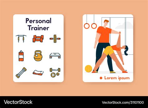 Banner sport exercise and linear icons set Vector Image