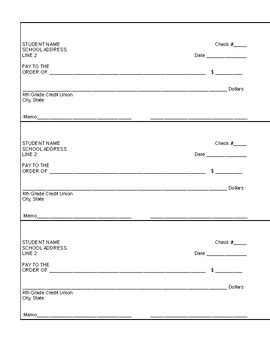 Printable Checks For Classroom