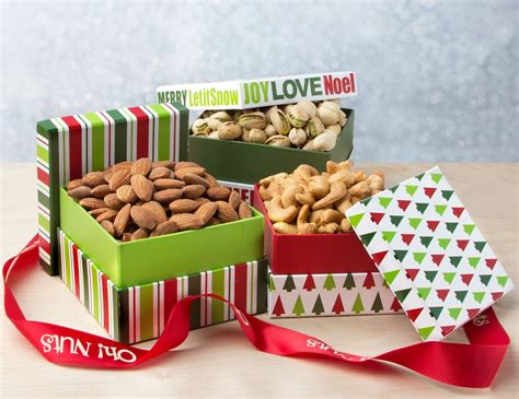 Holiday Gourmet Nuts Gift Tower • Holiday Nut Gift Baskets • Holiday ...