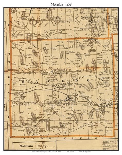 Macedon, New York 1858 Old Town Map Custom Print - Wayne Co. - OLD MAPS