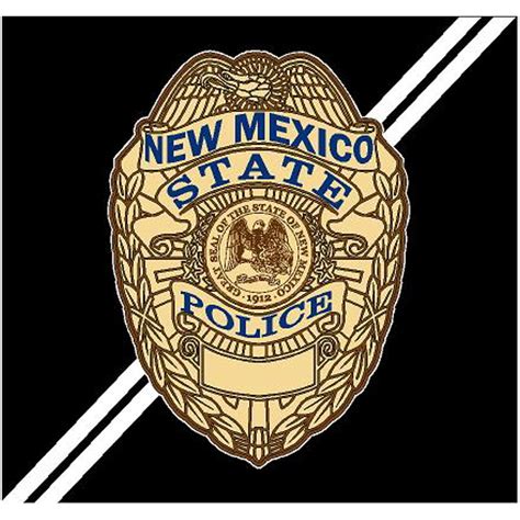 New Mexico State Police Black Background Badge - Vinyl Sticker at ...