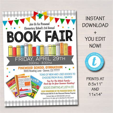 School Book Fair Event Flyer | TidyLady Printables