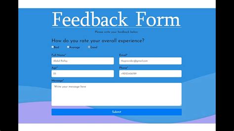 How to Create Feedback Form in HTML and CSS | Create Responsive ...