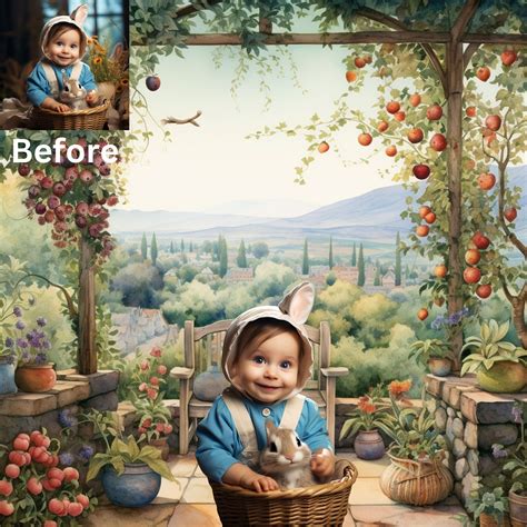 Beatrix Potter Garden Style AI Stunning Digital Backdrops for Captivating Imagery - Etsy