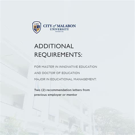 Admission Requirements – City of Malabon University