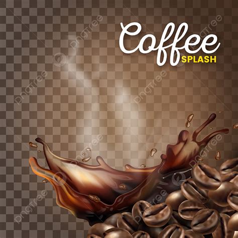 Coffee Bean Bag Vector Art PNG, Beautiful Modern Coffee Splash With Coffee Beans, Full, Branding ...