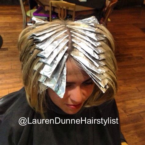 Lots of foil! Getting ready for the Spring with some blonde highlights! Herringbone pattern by ...