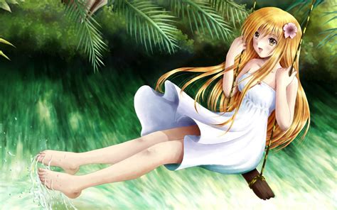 Summer Mood Girl Anime Swing wallpaper | 1680x1050 | #9645