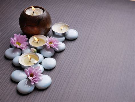 Wallpaper Spa Stones Candles