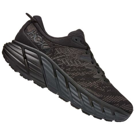 Hoka One One Gaviota 4 Mens Support Road Running Shoes Black/Black at NorthernRunner.com