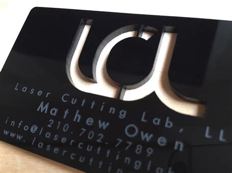 Laser Cut and Engraved Acrylic Combination Business Cards