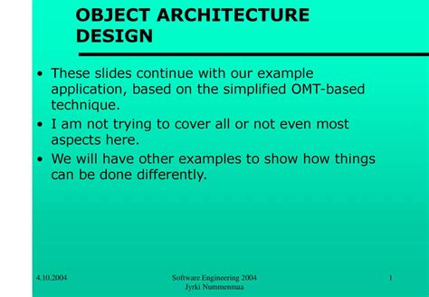 OBJECT ARCHITECTURE DESIGN - ppt download