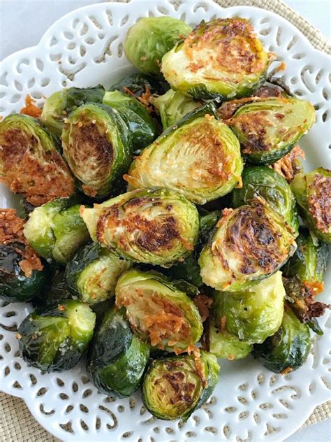 Oven roasted parmesan Brussel sprouts are a quick & easy 20 minute side dish that is heal ...