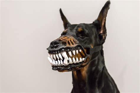 Pet Gift Werewolf Dog Muzzle Scary Doberman Muzzle Bloodless Painted ...