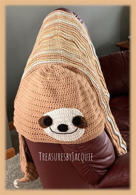 Crocheted Kids Hooded Sloth Blanket With Three Toes Hooded - Etsy