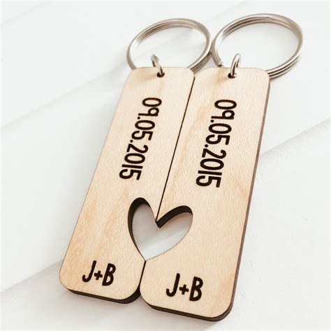 Personalized Couple Keychains Set of Two Keychains for - Etsy Canada