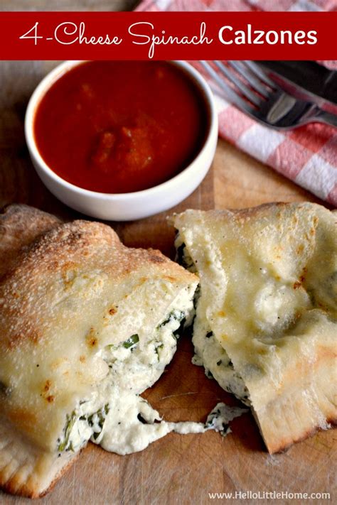 Four-Cheese Spinach Calzones | Hello Little Home