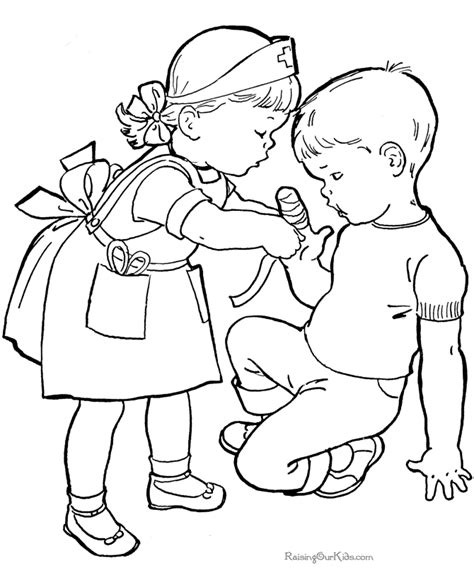 Kids Helping Each Other Coloring Page - Coloring Home