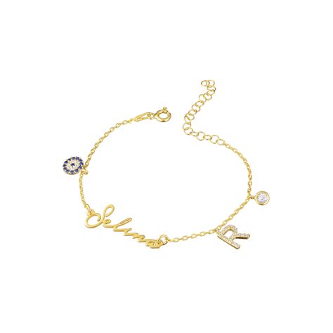 Name bracelet Notera with initial and Lucky Charm – Meinekette