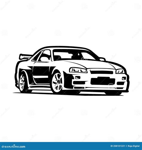 Silhouette of Japanese Sport Car Vector Image Isolated. Jdm Car Vector Stock Vector ...