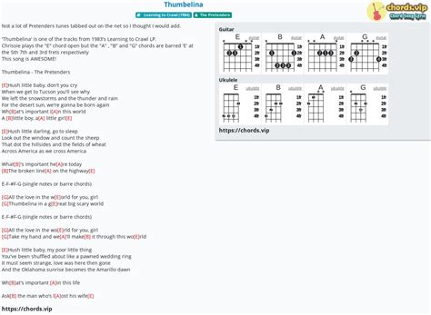 Chord: Thumbelina - tab, song lyric, sheet, guitar, ukulele | chords.vip