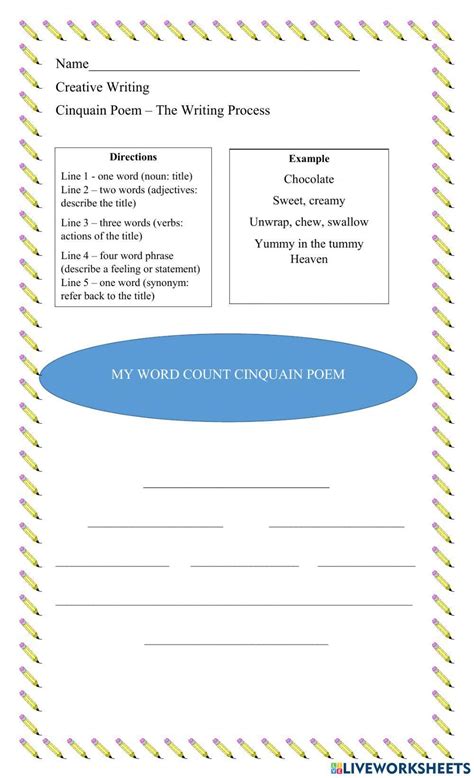 Cinquain Poem online worksheet | Live Worksheets