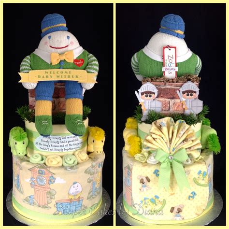 Humpty Dumpty Diaper Cake www.facebook.com/DiaperCakesbyDiana | Baby shower gifts, Baby shower ...