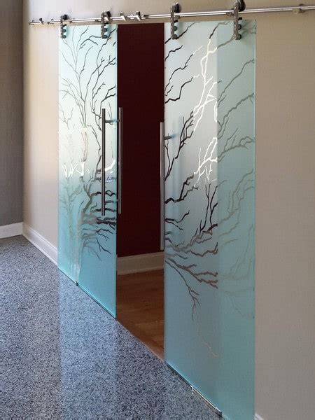 Custom Etched Glass Doors - Glass Designs