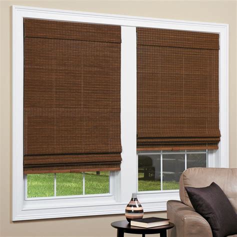 homeBASICS Panama Natural Woven Bamboo Cordless Roman Shades - 23 in. W x 64 in. L-WS012364 ...