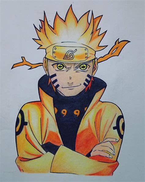 Naruto kurama sage mode colour sketch | Naruto drawings, Sketches, Drawings